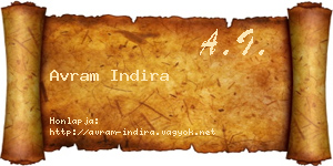 Avram Indira névjegykártya